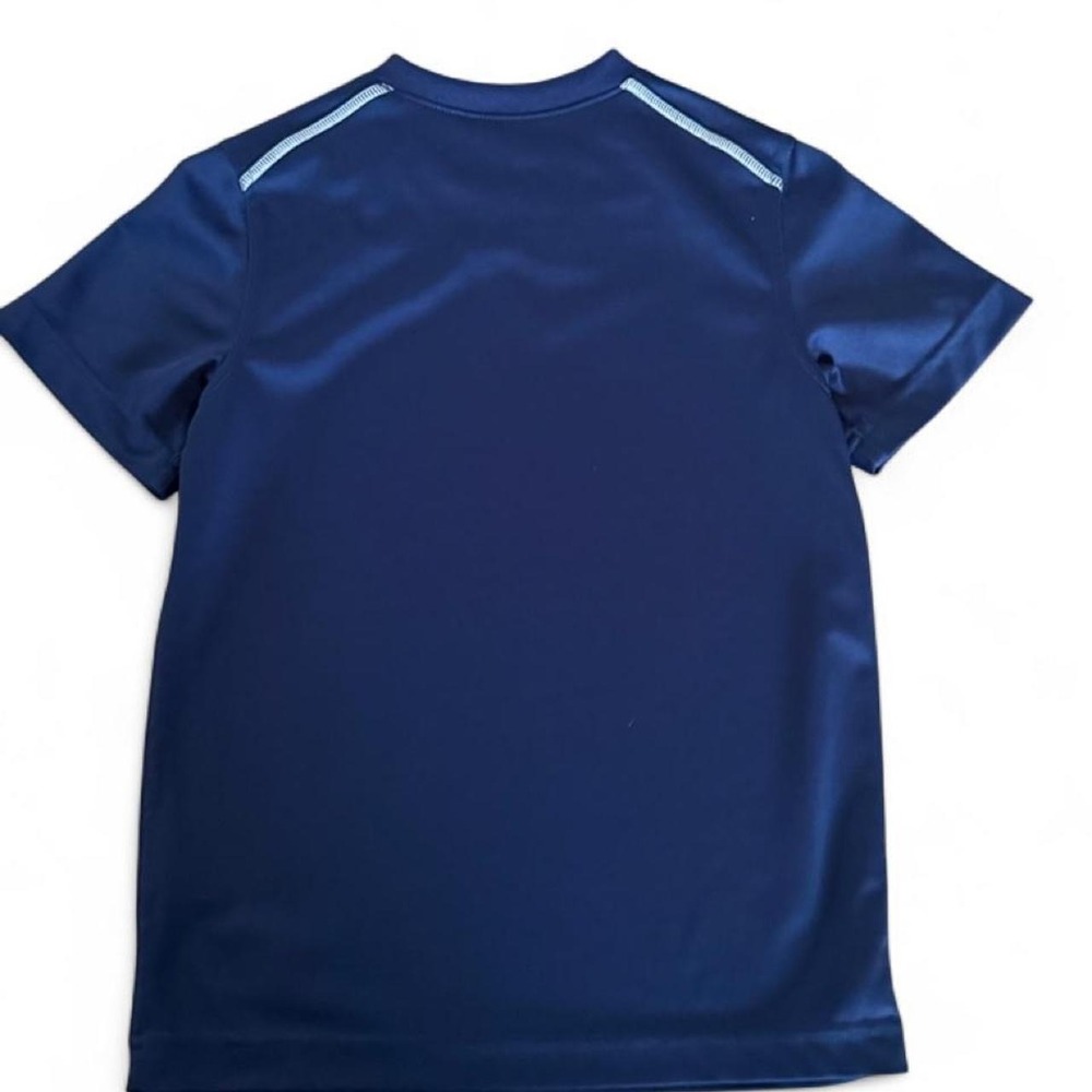 Nike Team Dri-FIT Shirt youth Small Navy Short Sleeve Athletic Training Jersey - Picture 2 of 3